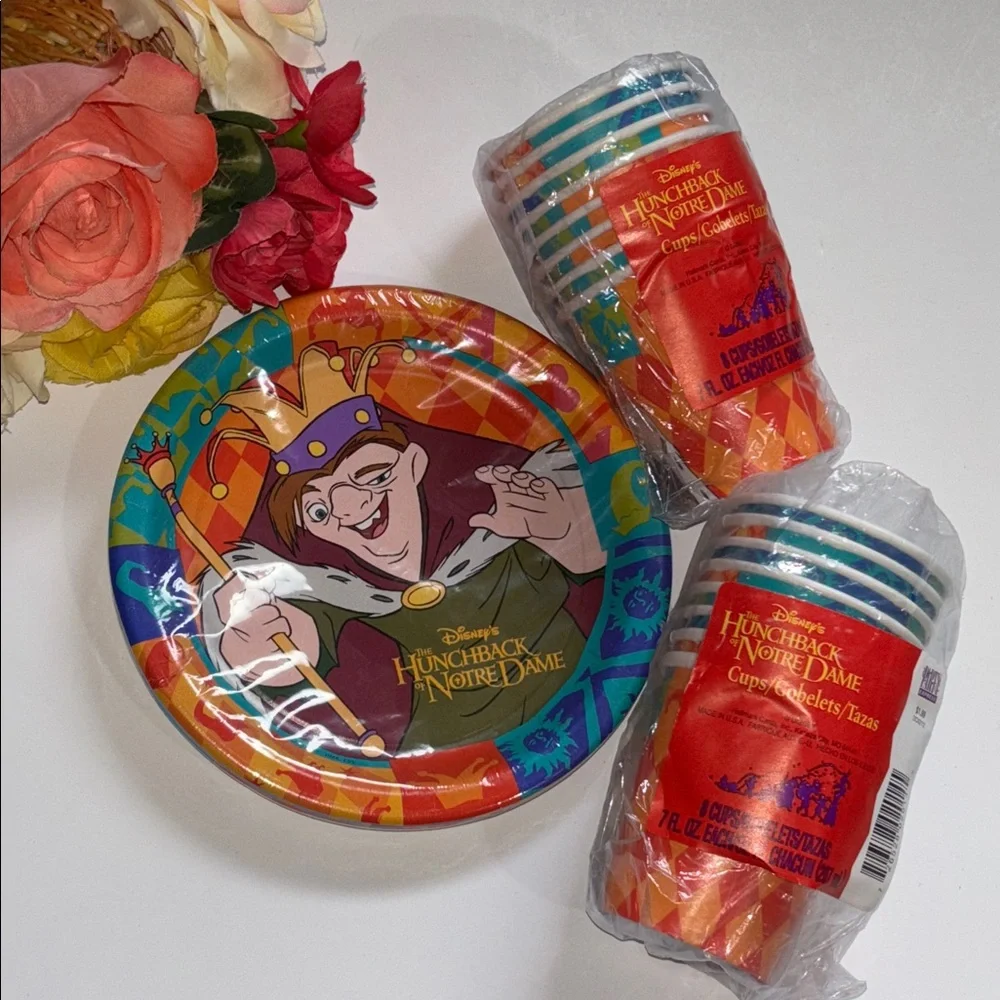 Disney Hunchback of Notre Dame Plates and Cups 1990s Vintage Disney Hunchback
